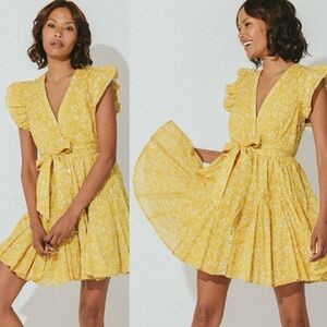 Sunny Yellow Floral Mini Dress